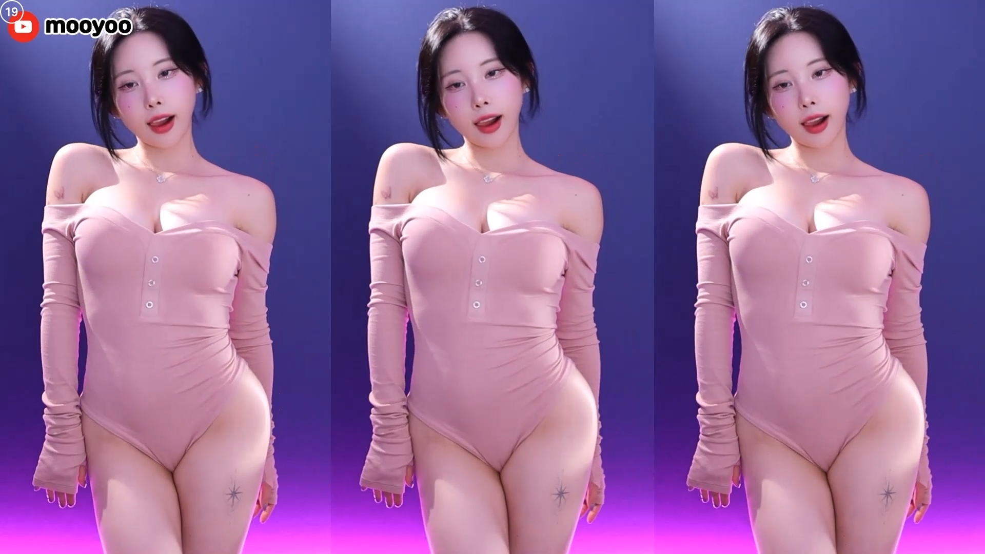 김우유♡（milkkim123）핑크색 하이레그 하얀 피부 엉덩이