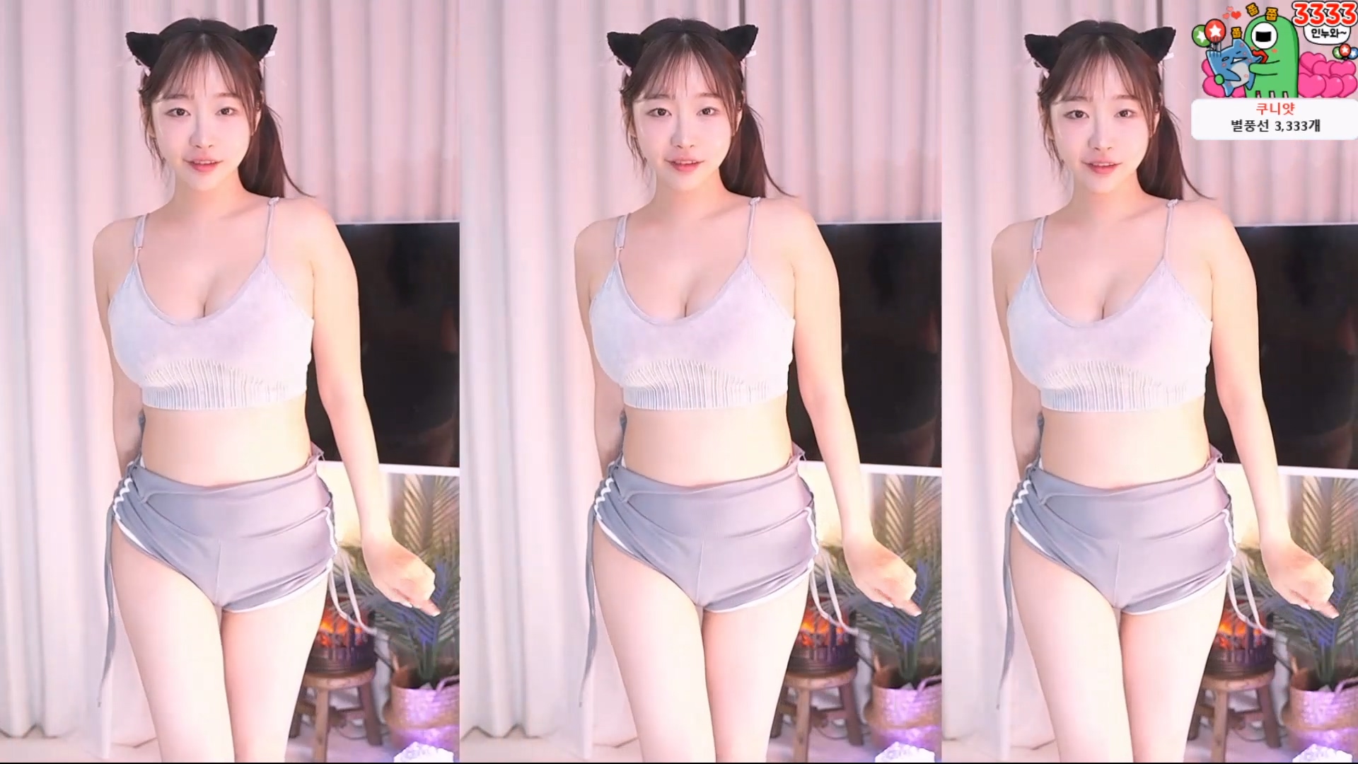 둘기얏（1004ysus）250717 회색 돌핀팬츠 CK 팬티