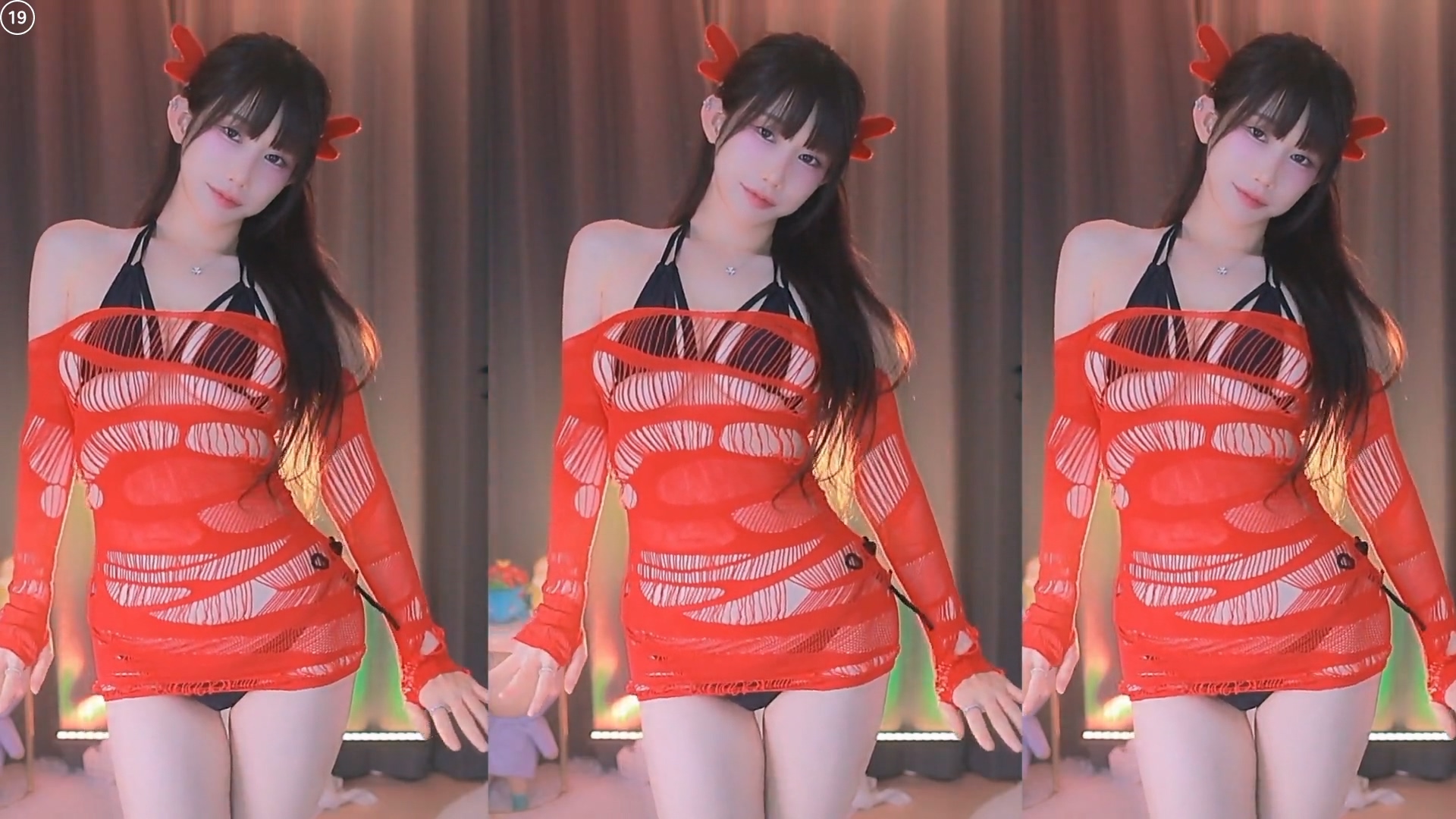 그릴래영（eunyoung1238）251205 옆트임 치마 빨간색 섹시 팬티