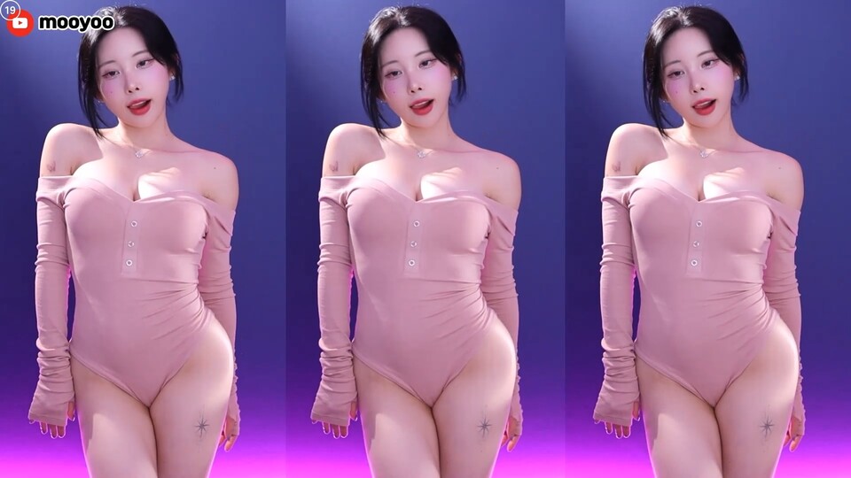 김우유♡（milkkim123）핑크색 하이레그 하얀 피부 엉덩이