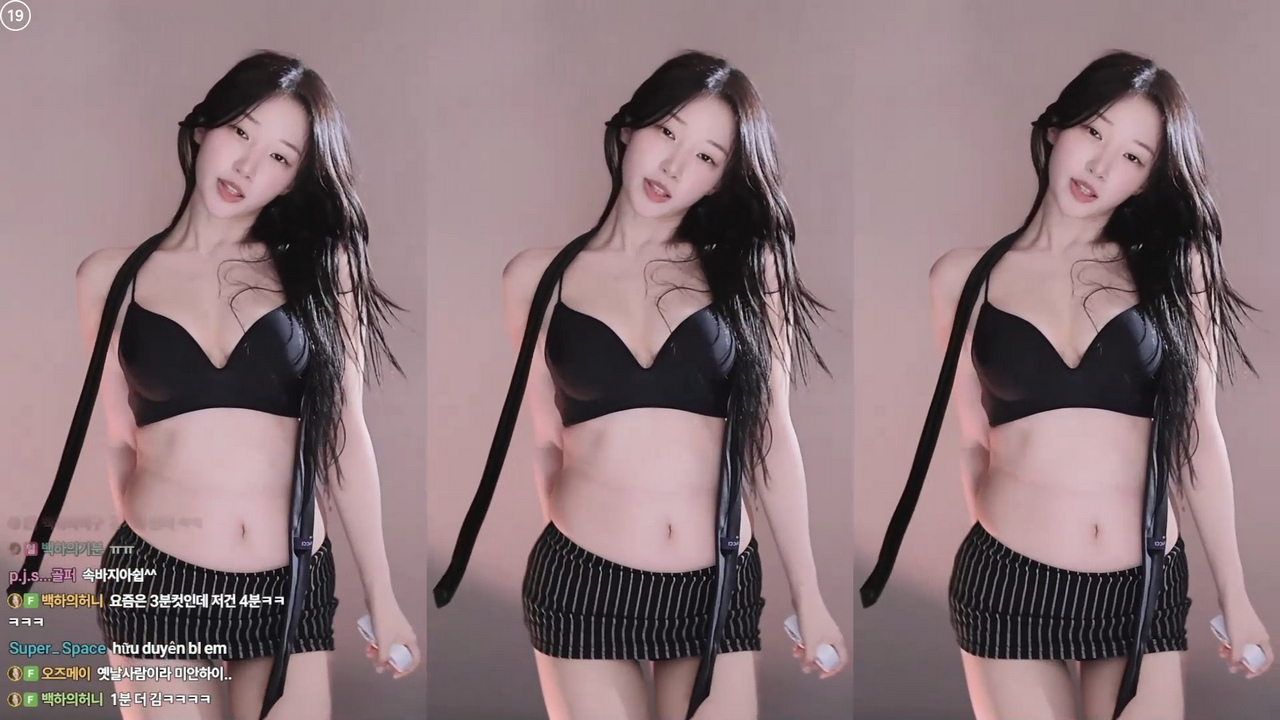 백하♥（mj0128）각선미 짧은 치마 댄스 언더캠 밑캠 250802