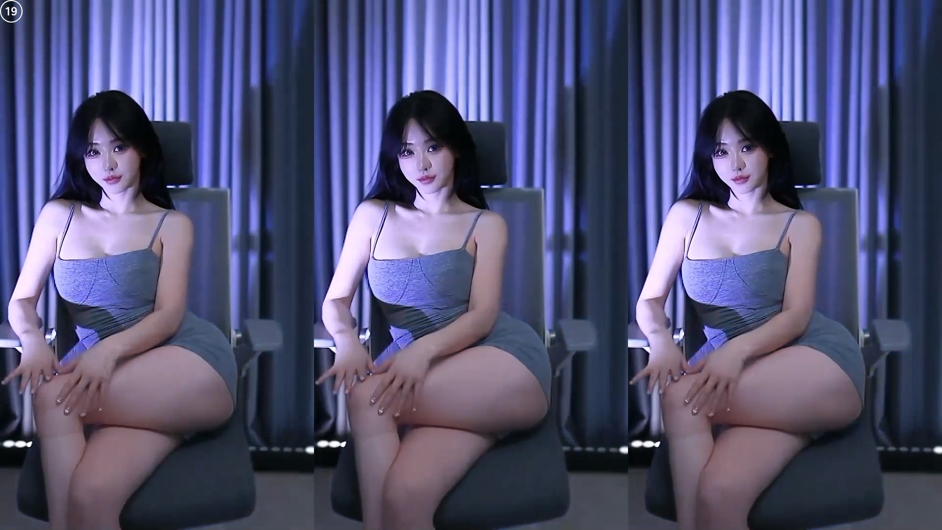 쑤지（tnwl9630）251107 회색 원피스 하얀 속바지 살짝 도끼