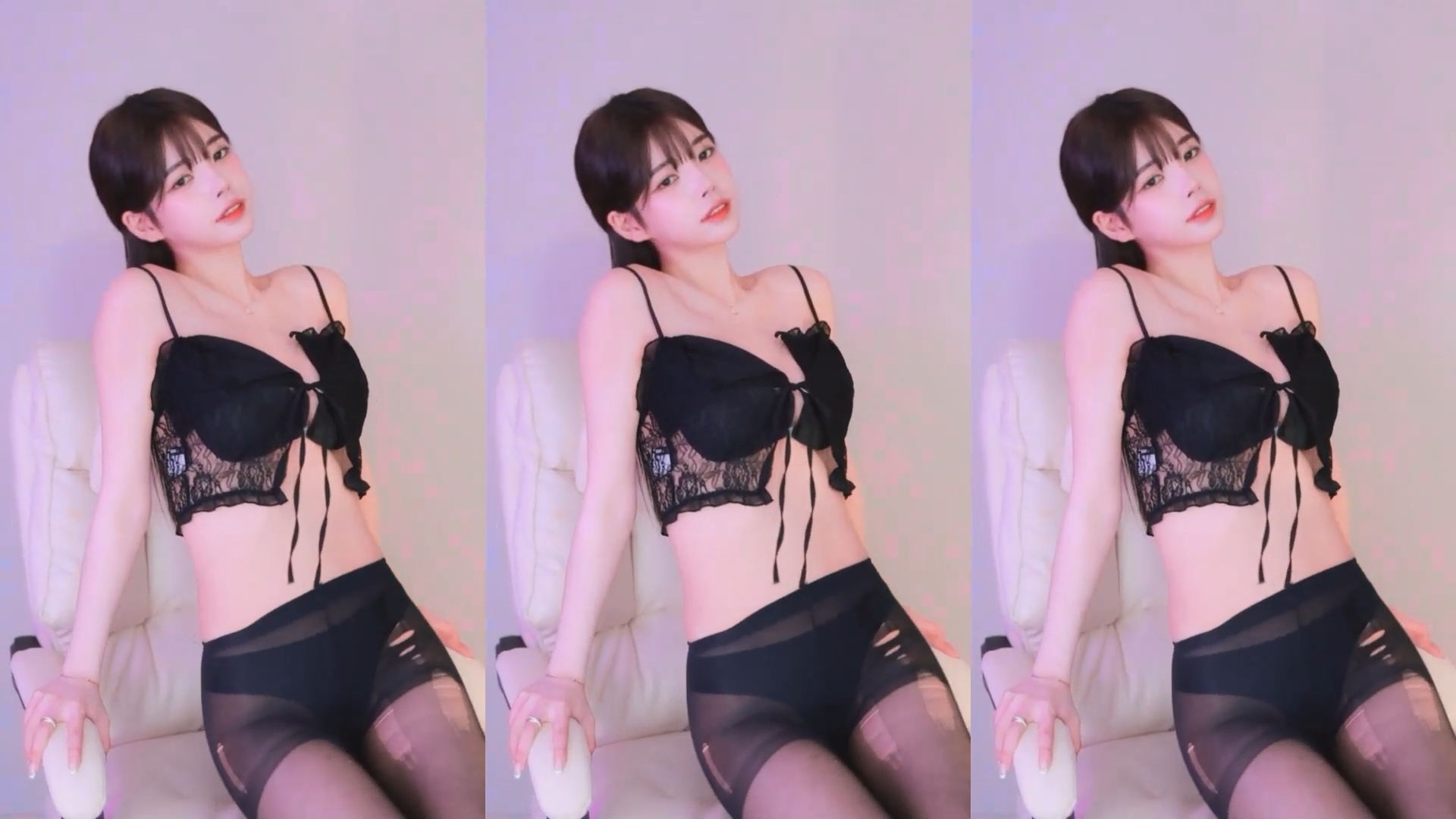윤슬@（tj4769）찢어진 검정 스타킹 티팬티 리액션컷