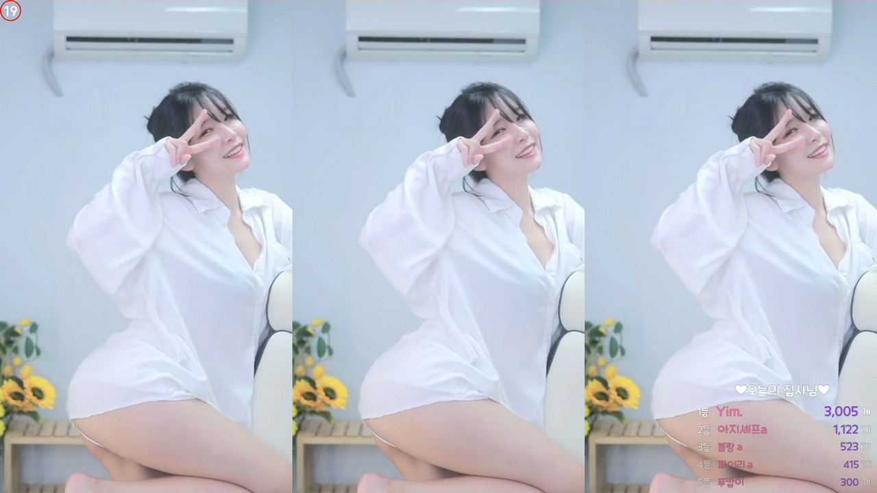 이아린ａ（jeehyeonlee）하얀셔츠 올려서 엉덩이 까는 둔신