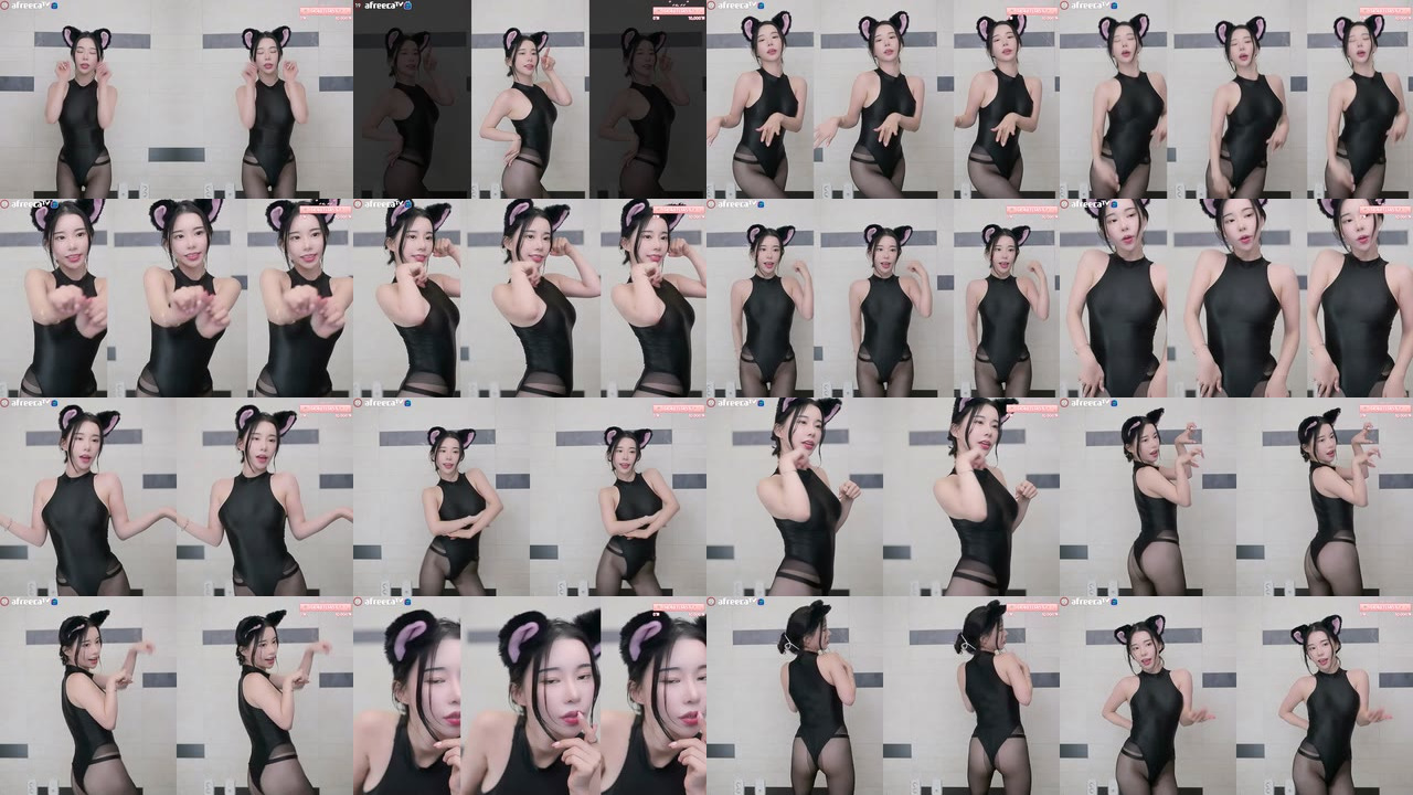 바비지니❤️（yeosi1004）검정 스타킹 하이레그 혀 내미는
